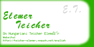 elemer teicher business card